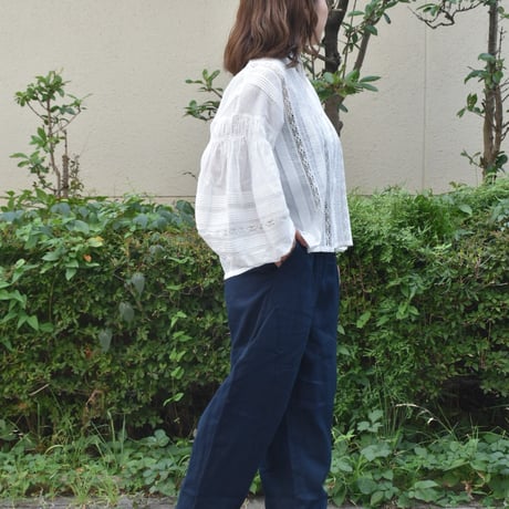 YARRA　INDIAピンタックレースブラウス