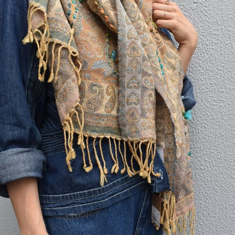 sisam 手刺繍ウールストール