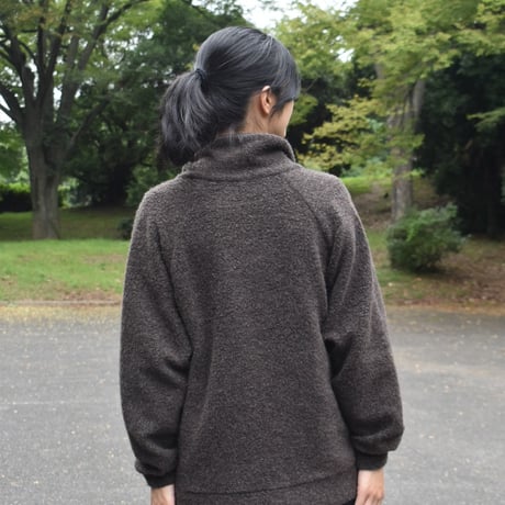 UNIVERSAL TISSU リサイクルウールパイルショールカラーカーディガン