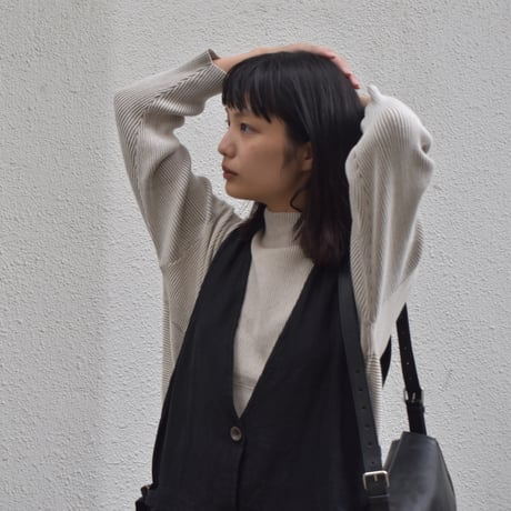 asabito ツイルリネンVワークサロペット