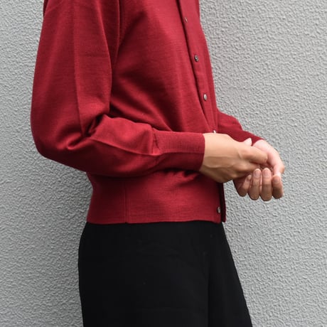 UNIVERSAL TISSU ウォッシャブルウールクルーネックカーディガン
