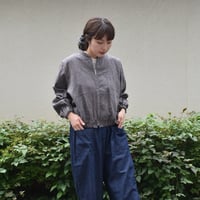 asabito リネンジップアップブルゾン