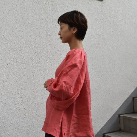 asabito  フレンチリネンタック袖ブラウス