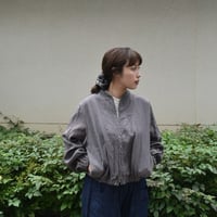 asabito リネンジップアップブルゾン