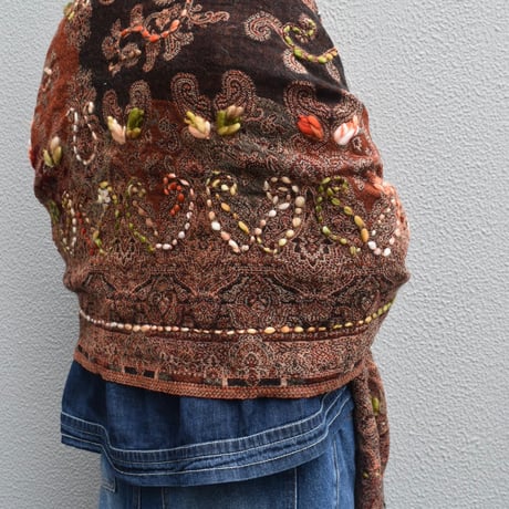 sisam 手刺繍ウールストール