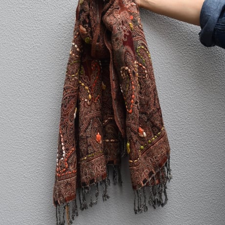 sisam 手刺繍ウールストール