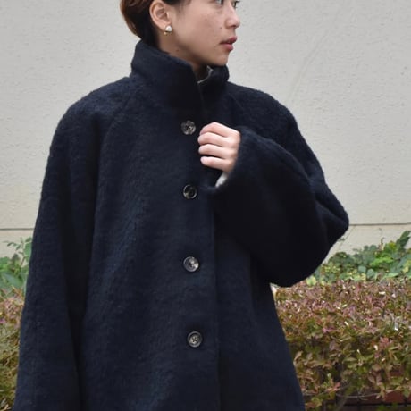 tita シャギースタンドカラーショートコート