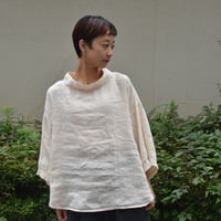 tumugu リネンコットンフランス綾ハイネックチュニック
