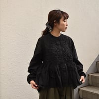 doux bleu　140S SUPIMA スモッキングシャツ