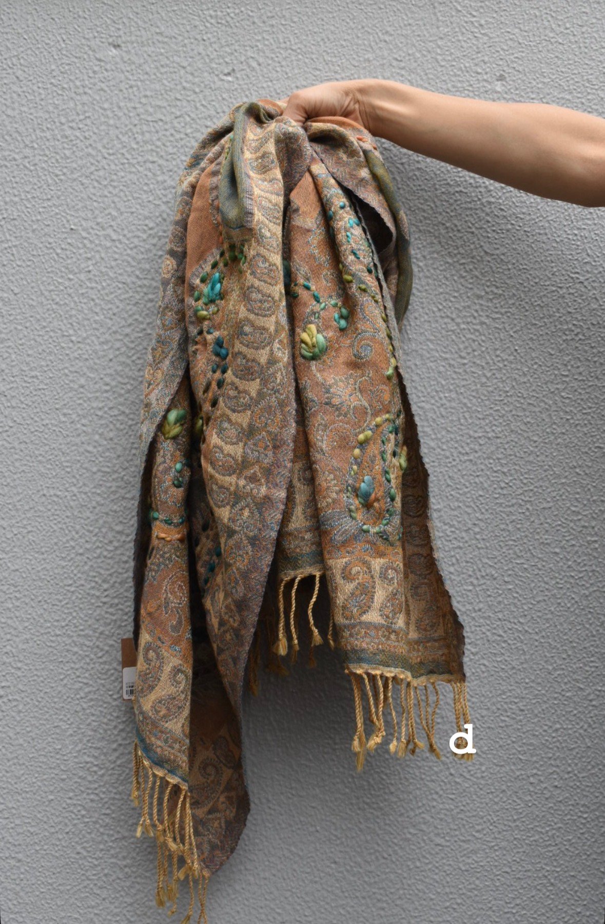 sisam 手刺繍ウールストール | pivoine