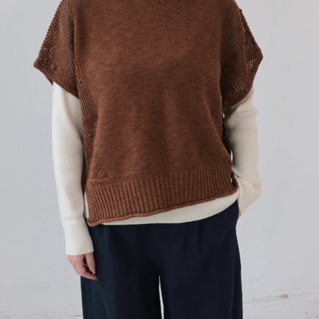 YARRA 綿カシミヤタートルリブニット