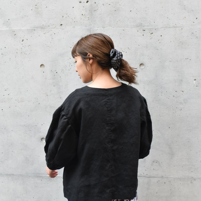 【美品】fog linen work アドラトップ fog linen work エライザ トップ ブラック | pivoine