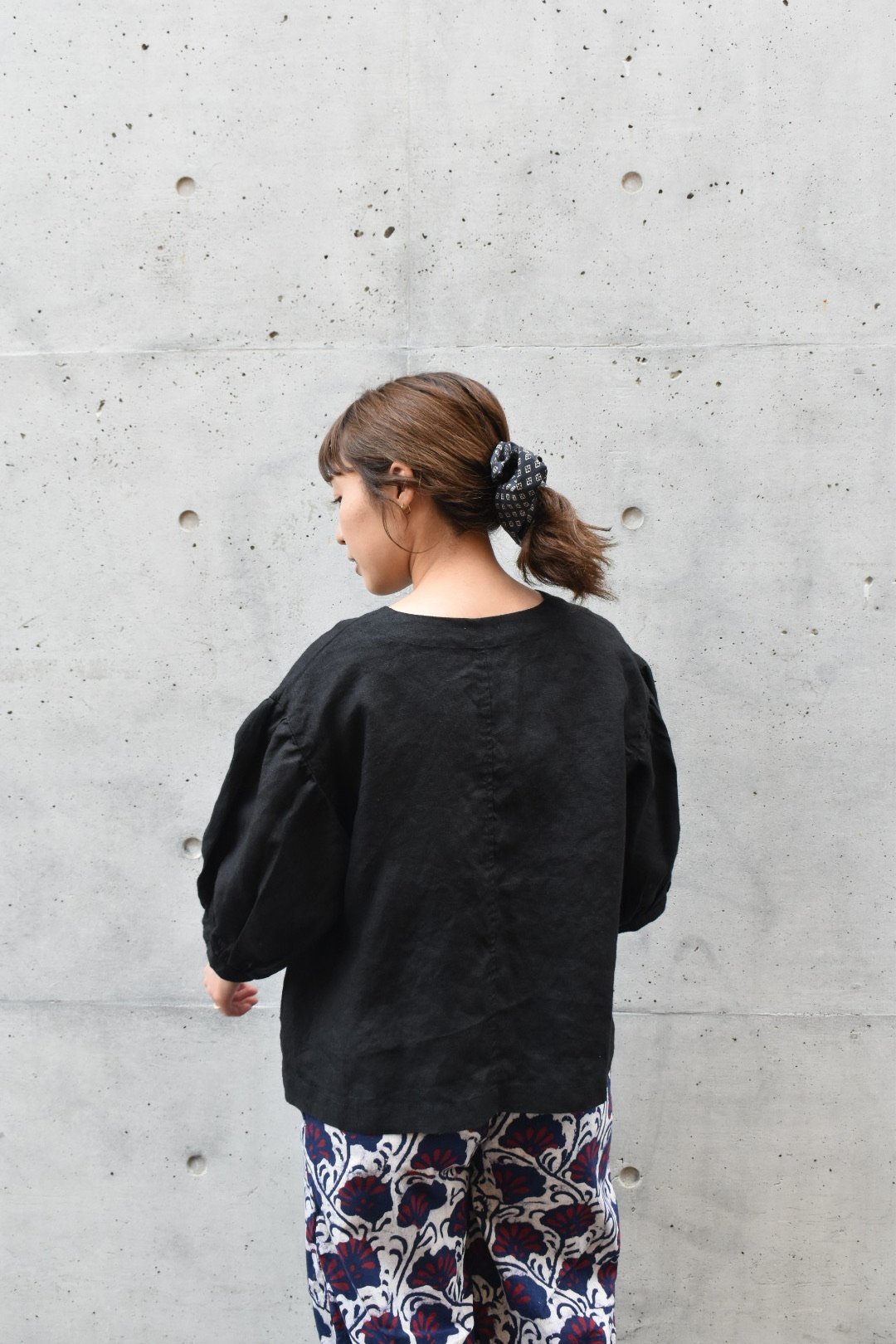 fog linen work エライザ トップ ブラック | pivoine