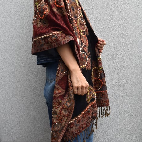 sisam 手刺繍ウールストール