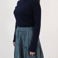 YARRA　綿カシミヤタートルリブニット