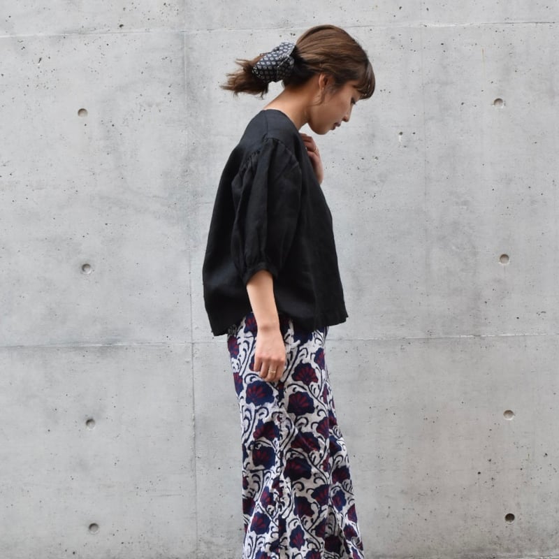 fog linen work エライザ トップ ブラック | pivoine