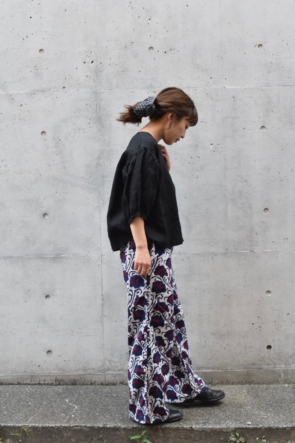 fog linen work エライザ トップ ブラック | pivoine