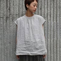 DIARIES コットンリネンスタンドネックブラウス