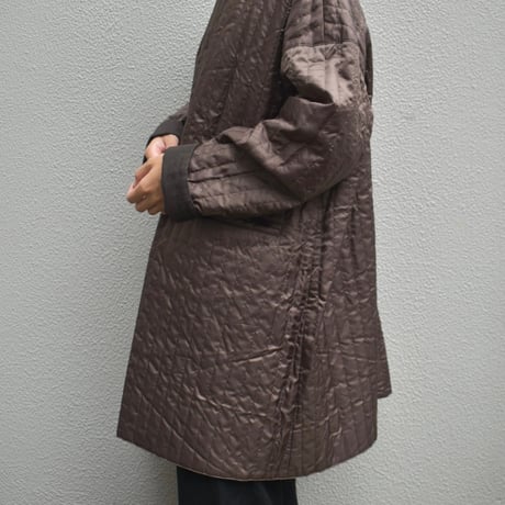 Hands of creation ウールリネンヘリンボーンワッシャーリバーシブルリモーブコート