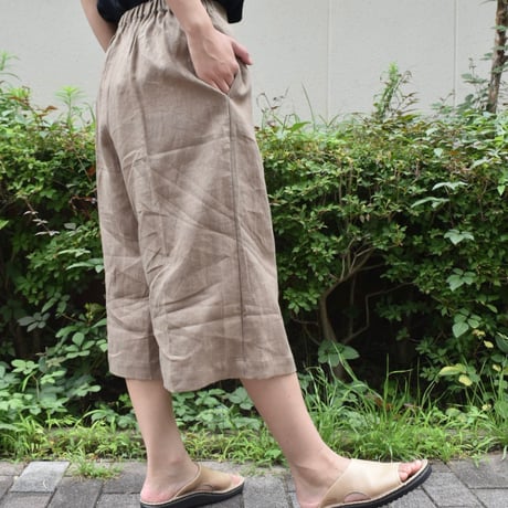 nous rendent heureux リネンキュロットパンツ