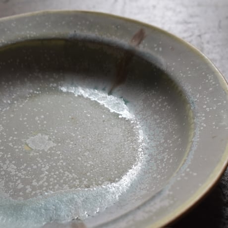 益子焼　クリスタリン 縁つき鉢