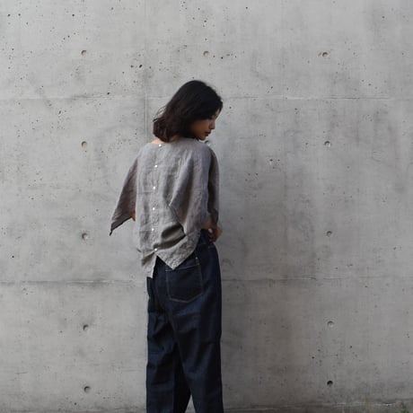 asabito リネンハンキースリーブシャツ