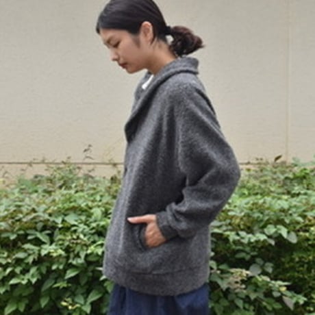 UNIVERSAL TISSU リサイクルウールパイルショールカラーカーディガン