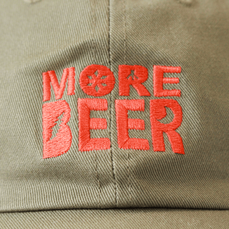 MORE BEER「OG LOGO LOW CAP(KHAKI/ORANGE)」