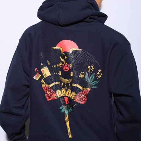 KUMADE PULLOVER HOODIE (RUTSUBO×画工遊鷹）