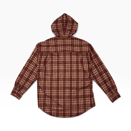 SHADOW PLAID HOODED SHIRT JACKET