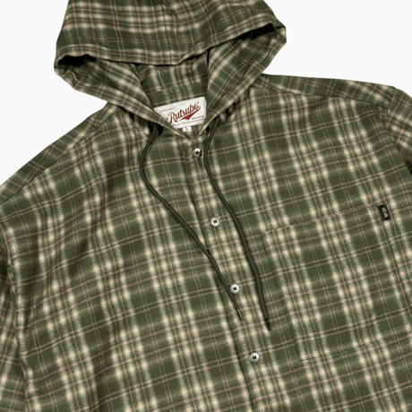 SHADOW PLAID HOODED SHIRT JACKET