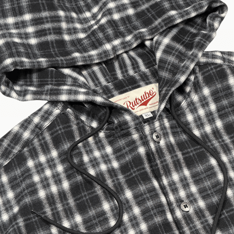 SHADOW PLAID HOODED SHIRT JACKET
