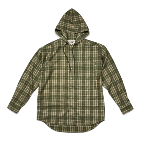 SHADOW PLAID HOODED SHIRT JACKET
