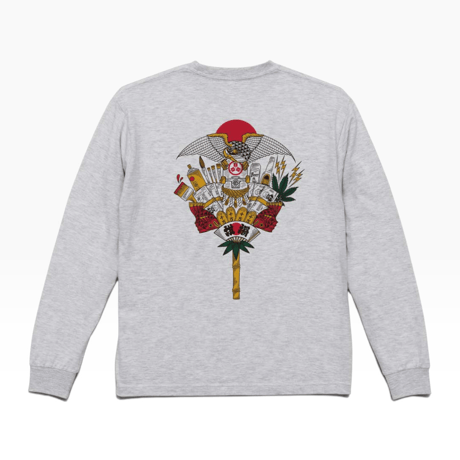 熊手 LS/S T-SHIRTS ( 画工遊鷹 )　YUTAKA × RUTSUBO “KUMADE” Lucky Rake LS Tee