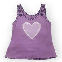 [USED] ハート染め＆刺繍リブ TANKTOP  💜