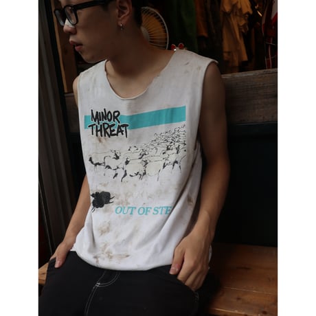 [USED] "MINOR THREAT" Tee  CUTOFF ! BORO