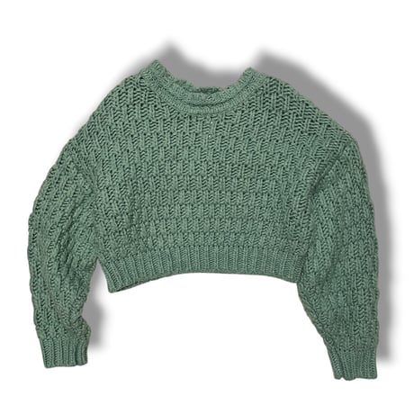 [USED] MINT BLUE♡ ショート丈 ニット