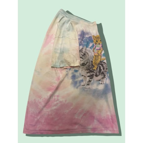 [USED] おネコさんタイダイプリントTee
