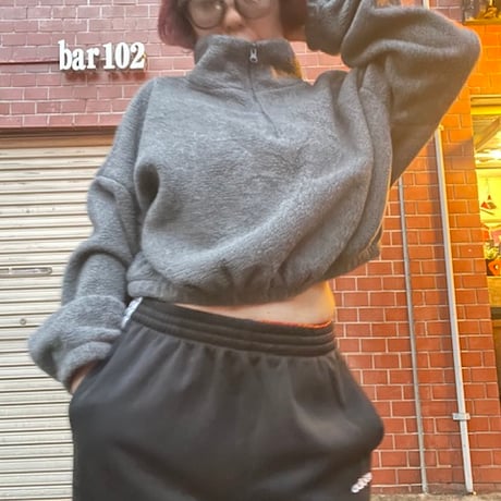 [USED]Gray🩶ショート丈フリース