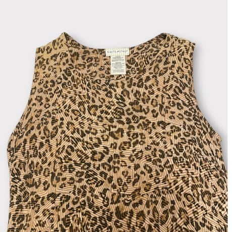 [USED] ノースリーブ　レオパード柄🐆ロングワンピース