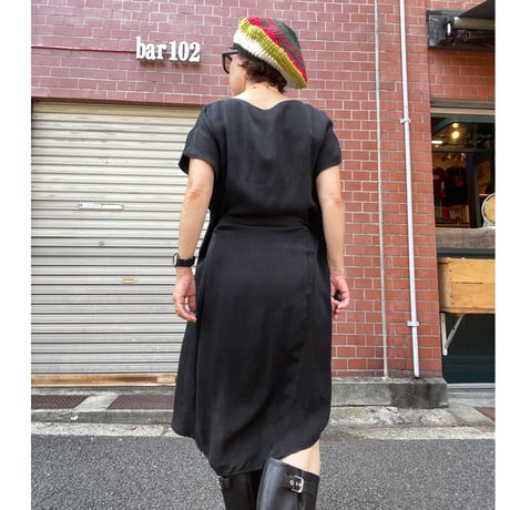 [USED]  BLACKレーヨンワンピース🖤