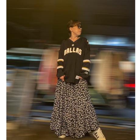 [USED] EURO NAVY 小花柄 マキシスカート
