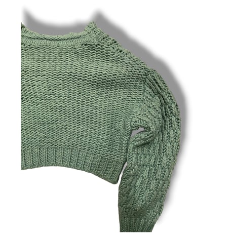 [USED] MINT BLUE♡ ショート丈 ニット