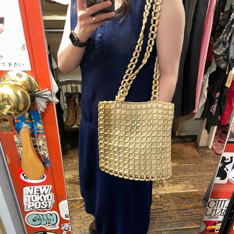 [USED] ウッドビーズのトートバッグ🪹