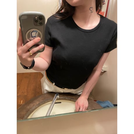 [USED]  Ladys BLACK リブ Tee