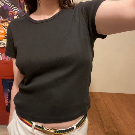 [USED]  Ladys BLACK リブ Tee