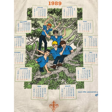 [USED] 1989 BOY SCOUTS ファブリック カレンダー