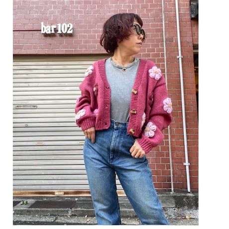 [USED]お花ニットカーディガン🌼