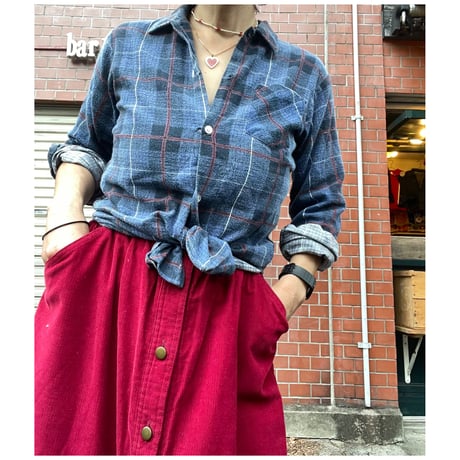 [USED]  OLD プリントネル -KIDS size -
