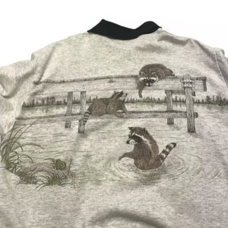 [USED]  アライグマ🦝プリント 襟付きSWEAT
